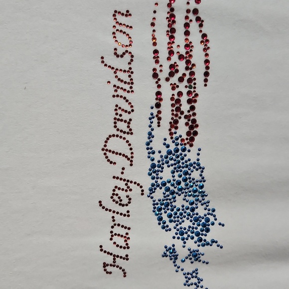 Harley-Davidson Motorcyle Sparkle white tank Top flag Americana USA sparkly L - Picture 2 of 9